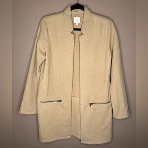 Ellison Collarless Tan Camel Overcoat Neutral Minimalist Fall Essential Size Sm.
